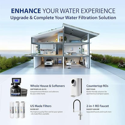 APEC Water Systems ROES-50 Essence Series Top Tier 5-Stage WQA Certified Ultra Safe Reverse Osmosis Drinking Water Filter System with Extra High Capacity Pre-Filter Set Stage 1-3