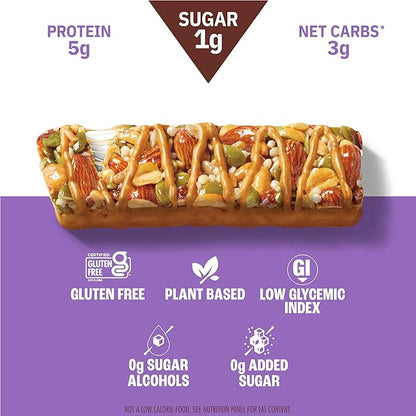 Munk Pack Caramel Sea Salt Nut & Seed Snack Bars Stocking Stuffers | 6g Protein, 1g Sugar, 3g Net Carbs | Keto Friendly, Plant-Based, Gluten-Free, Low Sugar Snacks | 12 Count (4.92 oz)