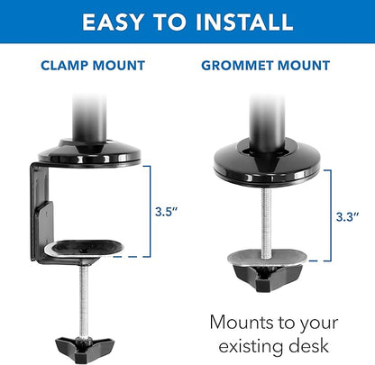 MOUNT-IT! Sit Stand Monitor Desk Mount [Fits 32" Screens] Height Adjustable, Full-Motion Articulating Arm with Keyboard Tray and Cable Management (Black)