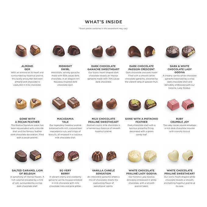 Godiva Green Bow Gold Assorted Chocolate Gift Box, Belgian Dark and Milk Chocolates with Pralinés, Ganaches & Caramels, Gourmet Holiday Gift, Non-GMO & Kosher, 30 Pc