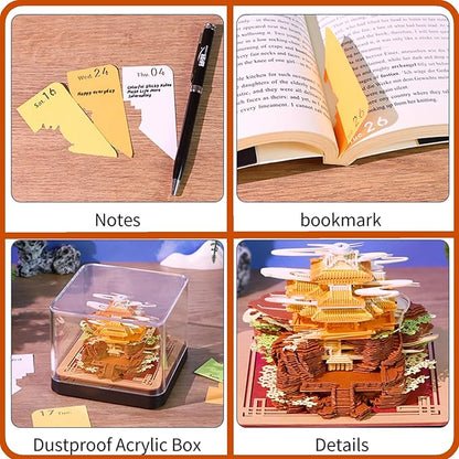 3D Calendar 2026 Time Piece Calendar 3D Memo Pad Tear Away Carving Art Notepad Paper Sculpture Artwork for Sticky Note Record DIY Christmas Gift Office Desktop Decoration-Laojun Mountain