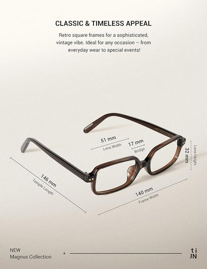 TIJN Olisa Blue Light Blocking Glasses for Women Men,Oval Glasses Frame Bluelight Glasses for Gaming/Computer/Screen