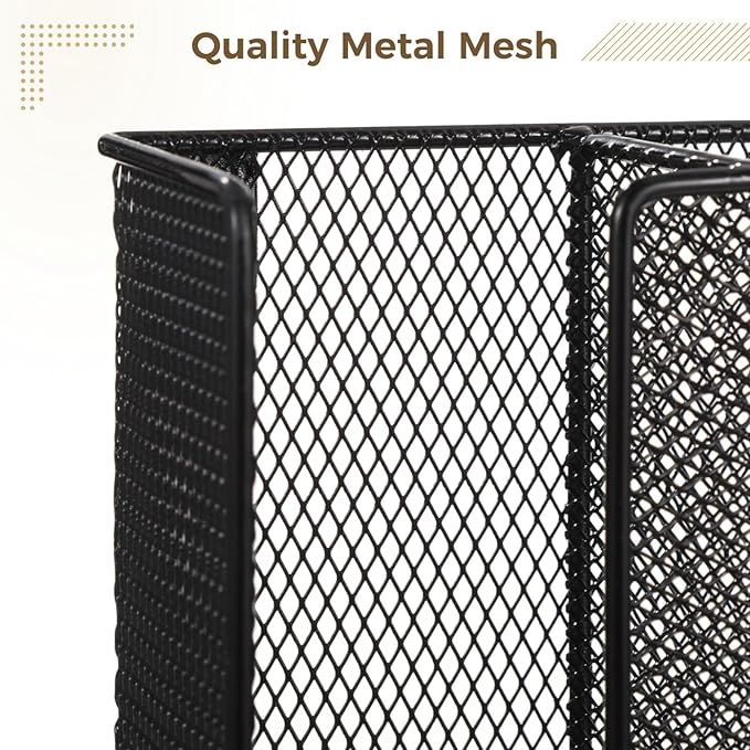 Wall Mount Portion Sauce Cup Lid Organizer, Black Metal Mesh Sauce Cup Dispenser, 4 Compartment for Stacking Plastic Disposable Cup and Lid Storage For Kitchen Restaurant Coffee Bar,Easy Installatio