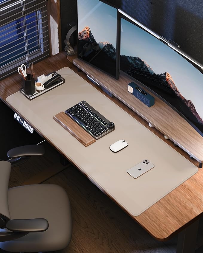 Extra Large Desk Mat - 48"x 24" Non-Slip Desk Pad for Office and Home - Ideal for Large Mouse Pad and Desk Mats on Top of Desks(Beige)