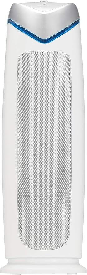 GermGuardian Air Purifier for Home with HEPA Pure Filter, for Wildfire Smoke, Pet Dander, Pollen, Odors, Large Rooms Up To 743 Sq. Ft., Removes 99.97% Pollutants, UV-C Light, 22", AC4825W, White