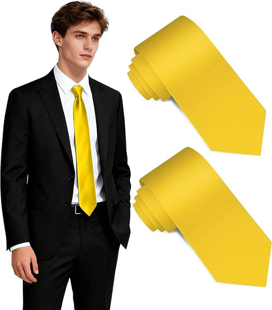 Fineknot Black Ties for Men, Formal Neckties for Men, Solid Color Mens Ties for Business, Wedding, Party, Mens Neck Tie
