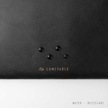Comfyable Leather Laptop Sleeve Compatible with 16 Inch MacBook Pro M4 2024 & 15 Inch MacBook Air M4 M3 M2 2025, Black