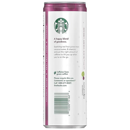 Starbucks - RTD Coffee, Refreshers with Coconut Water, Black Cherry Limeade, 12 fl oz. cans (12 Pack)