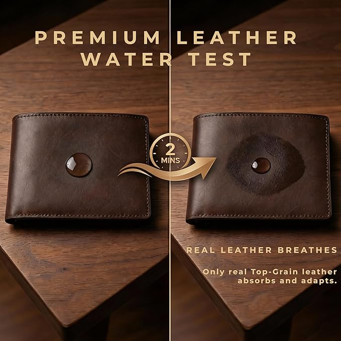 Men's Genuine Leather Wallet: Bifold RFID Blocking, 12 Card Slots & 2 Flip-up ID Window with Gift Box, Vintage Brown