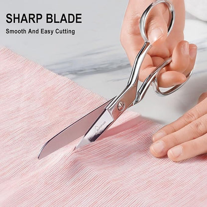 Professional Stainless Steel Fabric Scissors, 8-Inch Heavy Duty MultiPurpose Tailor Sewing Scissors for Fabric Cutting, Leather, Craft, Sharp Precision Shears Blades, Ergonomic Comfort Grip
