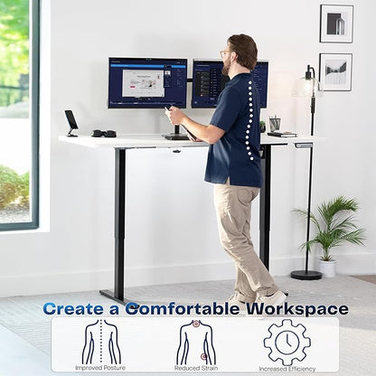 VIVO Electric 71 x 30 in Standing Desk, Memory Height Adjustment, 1B Series, White Top Black Frame, DESK-KIT-1B7W
