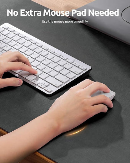 YSAGi Leather Desk Protector, Office Mat, Large Mouse Mat, Non-Slip PU Leather Blotter, Laptop Desk, Waterproof Writing Pad for Office and Home (Dark Grey, 23.6" x 13.8")