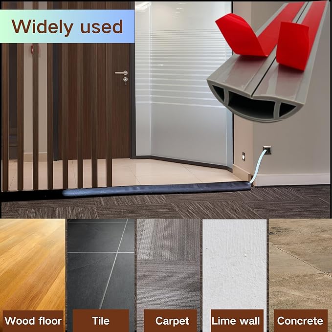 10ft Floor Cord Cover Self Adhesive Cord Hider Floor, Heavy Duty Cable Protector, Hide Extension Cords, Cable Management Hide Cords on Floor, Cable Cavity:0.61"(W) x 0.32"(H) Brown