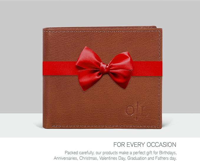 Oak Leathers Slim Leather Wallet for Men - RFID Wallets Credit Card Holder Ultra Thin Gift for Mens, Front Pocket Minimalist Design