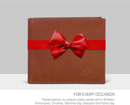 Oak Leathers Slim Leather Wallet for Men - RFID Wallets Credit Card Holder Ultra Thin Gift for Mens, Front Pocket Minimalist Design