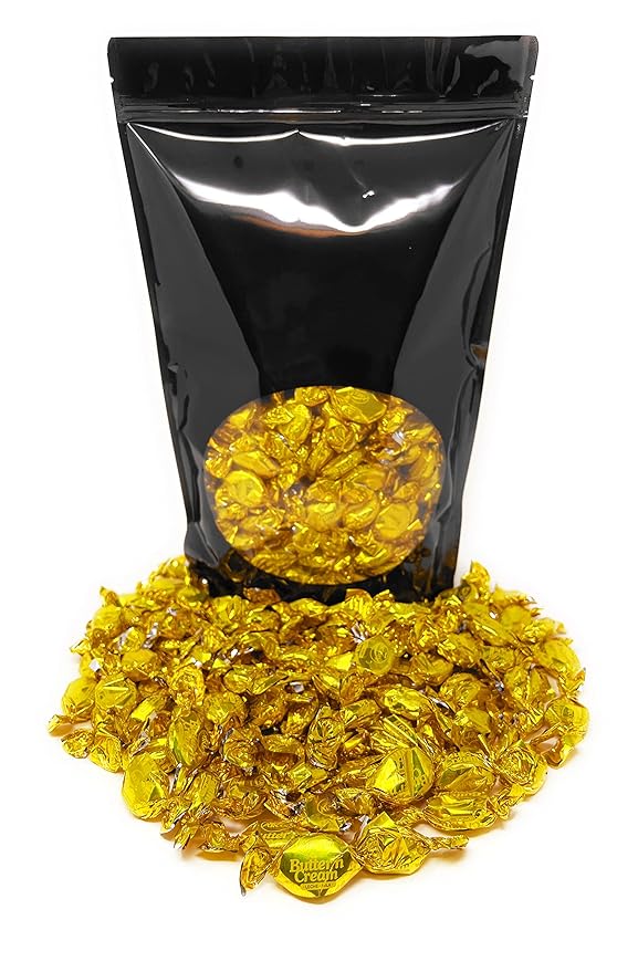 Holiday Butter Cream Hard Candy - 3 lbs - Classic Butter n' Cream Old School Butterscotch Hard Candies - Bulk American Vintage Candy Assortment - Individually Wrapped, 48 oz.