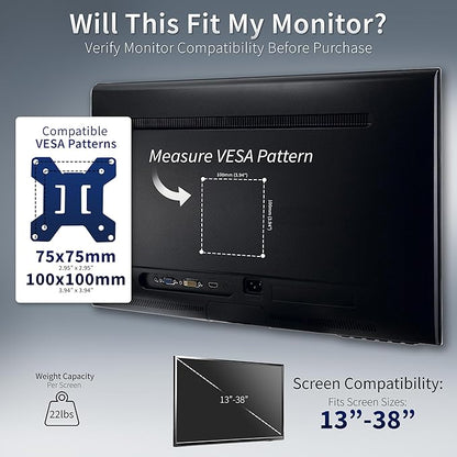 VIVO Dual Ultrawide Monitor Desk Mount, Heavy Duty Fully Adjustable Steel Stand, Holds 2 Computer Screens up to 38 inches and Max 10kg Each, Black, STAND-V038