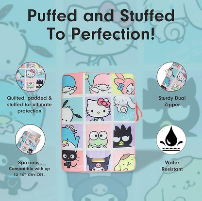 Sonix x Sanrio | Puffy Laptop Sleeve | 15-16 Inch, Quilted Pillow Puffer Laptop Carrying Case, Computer Sleeve | Hello Kitty Grid
