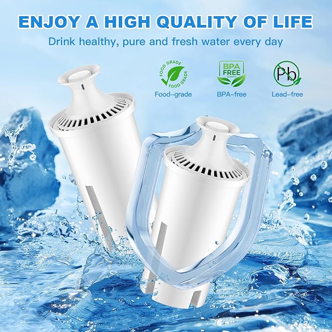 Water Filter Replacement Fit for Brita Water Filter & Pitchers, Water Pitcher Filter Compatible with Brita Classic, Mavea, Ob03, 107007 35557, Reduce Chlorine and Heavy Metals (3)