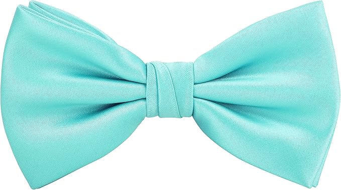 TIE G 5pcs Tie Set in WHITE OR BLACK GIFT BOX: Solid Color Necktie, Satin Bow Tie, Pocket Square, Lapel, Cuff Links