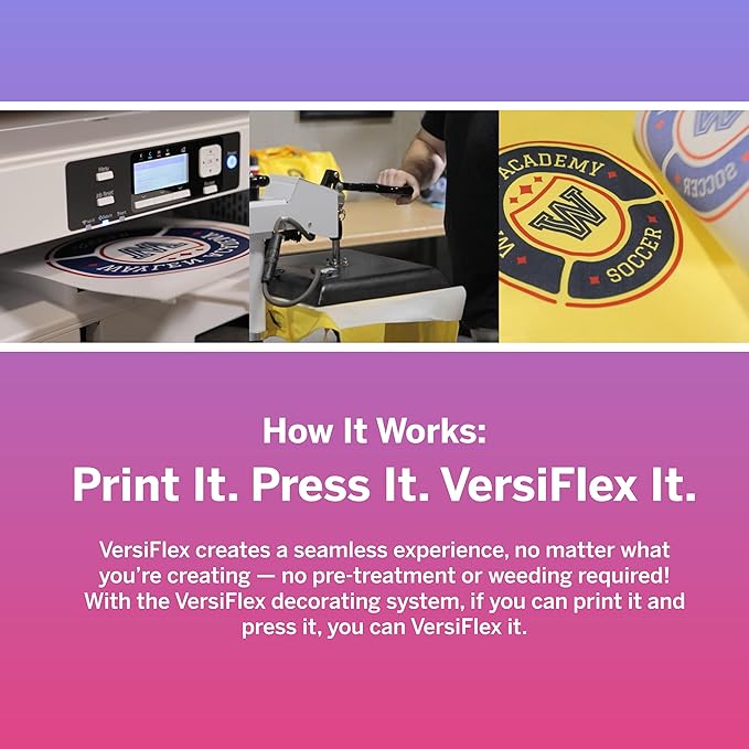 Sawgrass VersiFlex Light Heat Transfer Decoration Paper - For Uncoated Products - Fabric - Wood - Clean, Sharp Transfers - Self-weeding - Home Decor, Gifts, T Shirts, Hats - 100 Sheets - 8.5x11 Inches