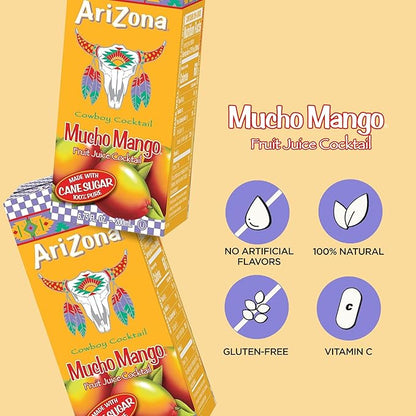 AriZona Mucho Mango Drink, 6.75 fl oz Tetra Box (Pack of 32)