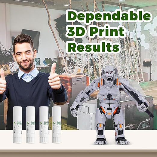 Creality 3D Printer Glue Sticks 4 Pack Enhanced First Layer Adhesion Reduce Warping on Hot Bed, PVP Solid 3D Print Glue Sticks Compatible with PLA/ABS/PETG/PC/PA/TPU, Each Weighing 21g/0.74oz