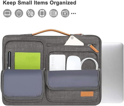 MOSISO 360 Protective Laptop Case 13 inch, 13 inch Laptop Sleeve Compatible with MacBook Air M4 M3 M2 M1 2025-2018/Pro M2 M1 2025-2016, Side Open Carrying Case with 4 Zipper Pockets&Handle, Taupe Gray