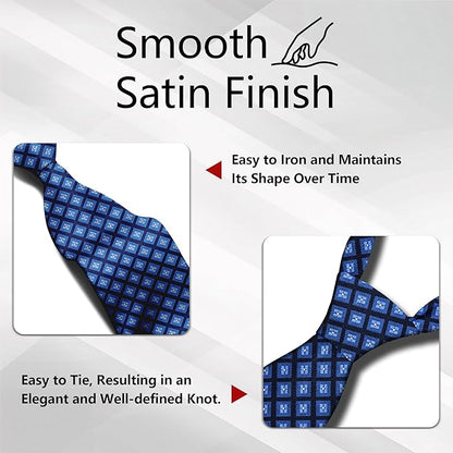 Fineknot Ties for Men, Jacquard Neck Ties, Mens Plaid Paisley Striped Tie, Classic Floral Mens Ties for Wedding Business