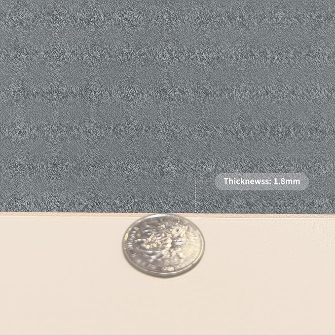 Leather Desk Mat,1.8mm Thick,12x42 Inch Desk Cover,Desk Protector Mat,Dresser Cover Top,Dresser Top Cover,Dresser Top Protector,Desk Covers On Top of Desks(Beige+Light Gray,12×42)