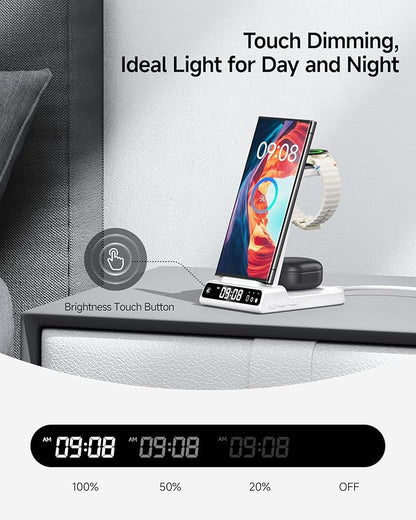 Wireless Charger for Samsung, 3 in 1 Wireless Charging Station for Samsung Galaxy S25 Ultra/S24 Ultra/S23/S22/Note 20/Z Flip 6/Fold 6, Charger for Samsung Galaxy Watch Ultra/8/7/6, Galaxy Buds 3/3 Pro