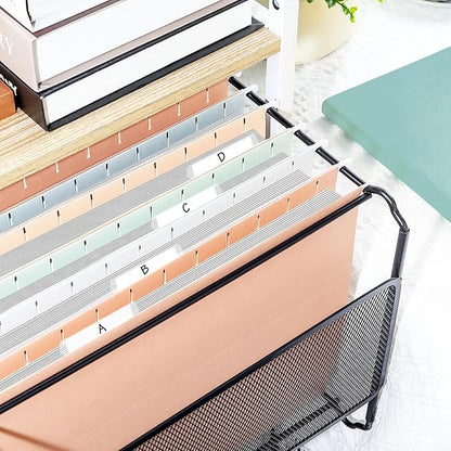 SUNEE Hanging File Folders Letter Size, Pastel Colors, 25 Count Letter Size File Folders with 1/5-cut Tabs, Heavy Duty 1 Inch Expansion, Stay Organized for Your Home and Office Bulk File