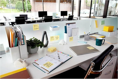 Post-it 100% Recycled Paper Super Sticky Notes, 2X The Sticking Power, 3x3 in, 24 Pads/Pack, 70 Sheets/pad, Canary Yellow (654R-24SSCY-CP)