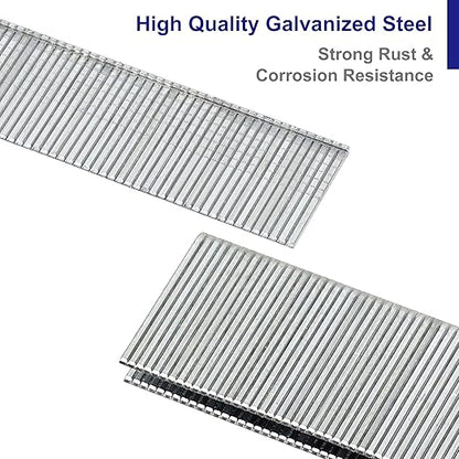 HW HAMWOO 18 Gauge 1800PCS,1/4" Narrow Crown Staples (1/2"- 400; 3/4"- 400; 1"- 400) and Brad Nails (5/8"-300,3/4"-300), Suitable for Most Brand of 18 Gauge Stapler