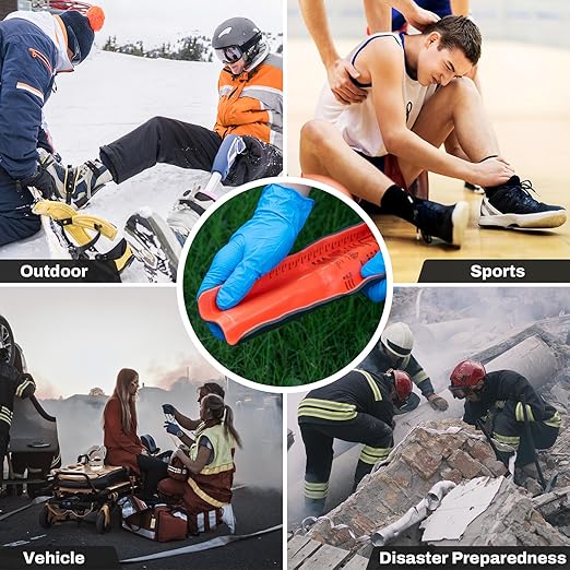 RHINO RESCUE First Aid Splint 36" X 4.3" Orange-Gray, Keep Bones in Position (6, Splint Bundle)