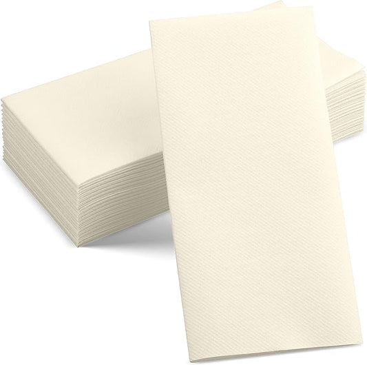 50-Pack Disposable Linen-Feel Champagne Napkins, 12" x 17" Cloth-Like Paper Dinner Napkins For Wedding, Bathroom, Party Or Event