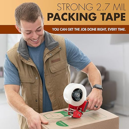 Packstrong Industrial Grade Clear Packing Tape 12 Rolls - Extra Long 110 Yards per Roll - 2" Wide x 2.7 mil Thick, Acrylic Adhesive Heavy Duty Tape for Box Office Moving Packaging Shipping