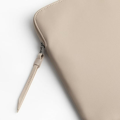 Comfyable Slim Protective Laptop Sleeve Compatible with 13/13.3/14 Inch MacBook Air & MacBook Pro, Mac Travel Case, Laptop Pouch, Slim PU Leather Cover M4/M3/M2/M1 2025-2021, Dark Beige
