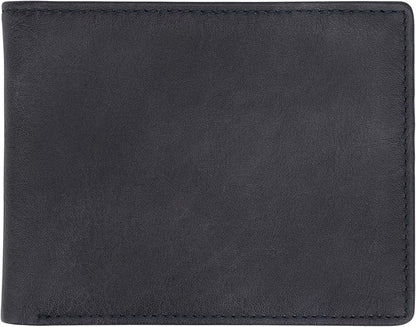 Wallet for Men-Genuine Leather RFID Blocking Bifold Stylish Wallet With 2 ID Window