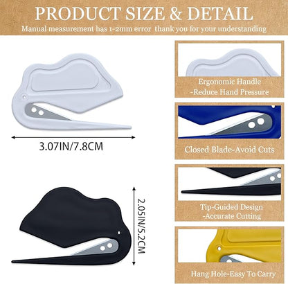 4 Pack Letter Opener Envelope Slitter,Mail Cutter with Safety Concealed Sharp Blade Neatly Opened Without Damage,Envelope Opener for Women,Men,Worker,Students,Home,Office,Postal for Package,Paper Cut
