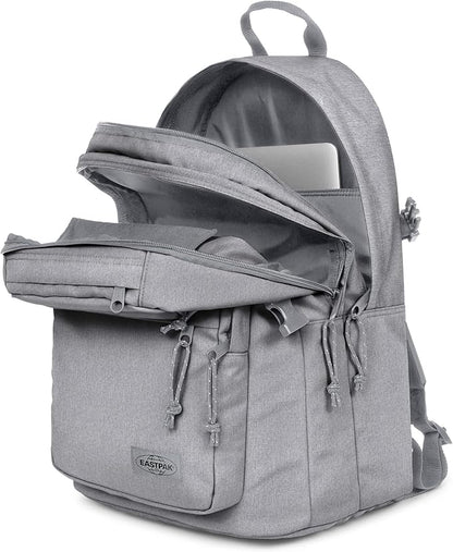 EASTPAK Double Pro – 32L Performance Backpack with 16" Laptop Sleeve, Dual Compartments, Security Pocket, Bottle Holder & Organizer, Sunday Grey