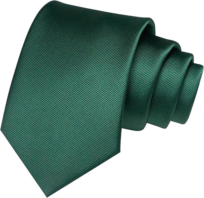 JEMYGINS Solid Color Formal Necktie and Pocket Square Tie Clip Sets for Men