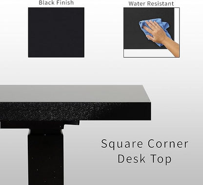 VIVO Electric 78 x 55 inch Square Corner Memory L Shaped Stand Up Desk, Black Table Top, Black Frame, Corner Height Adjustable Workstation, 3E-S Series, DESK-KIT-3E5SB