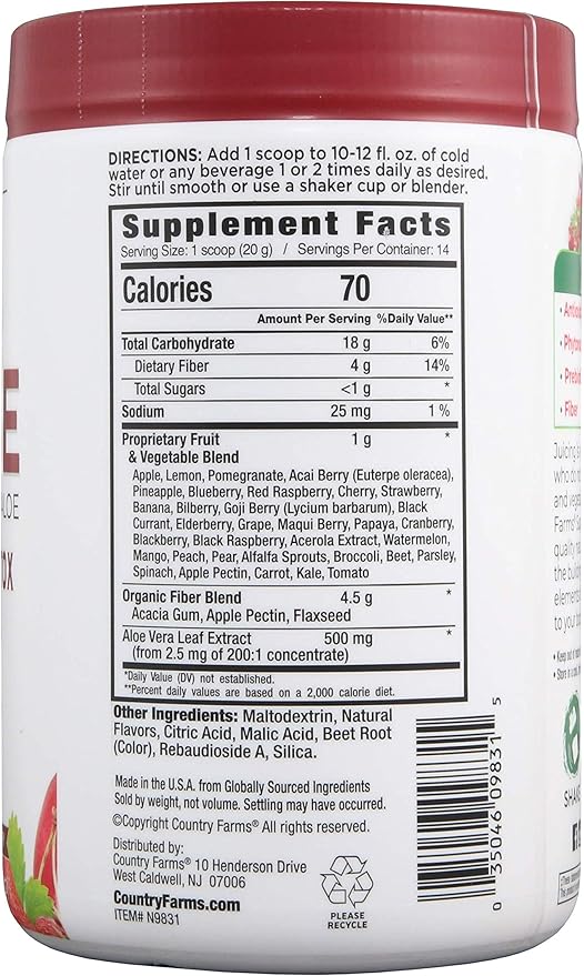 COUNTRY FARMS Super Cleanse, Super Juice Cleanse, Supports Healthy Digestive System, 34 Fruits and Vegetables, Promotes Natural Detoxification, Promote Healthy Weight Management, 28 Servings