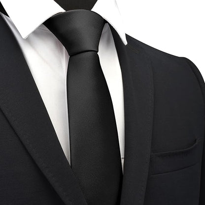 Branduce 3.15"（8cm） Mens Solid Satin Tie Pure Color Necktie for Business and Wedding + Gift Box