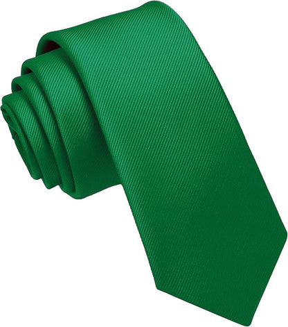 JEMYGINS 2.4" Solid Color Skinny Tie Slim Necktie for Men
