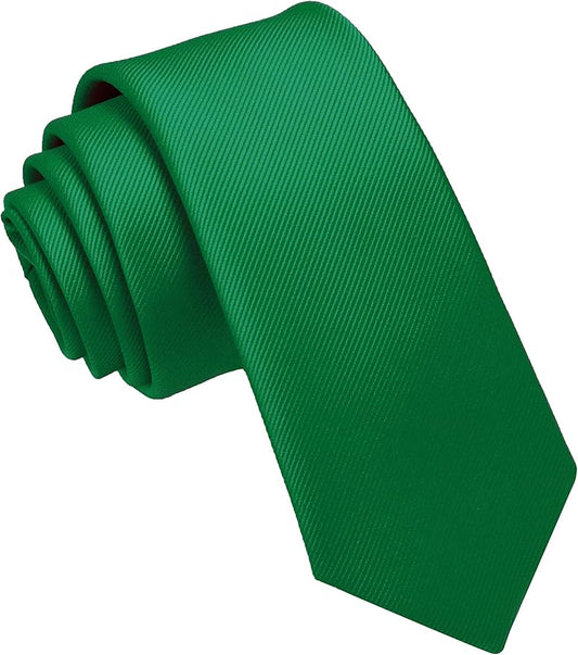 JEMYGINS 2.4" Solid Color Skinny Tie Slim Necktie for Men