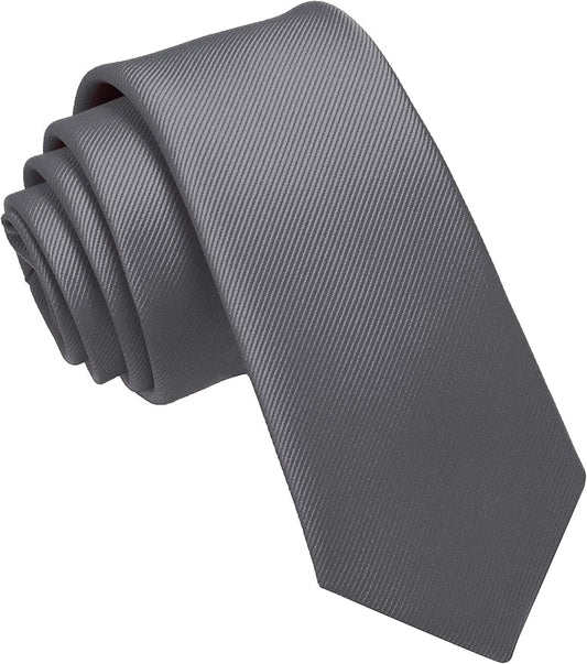 JEMYGINS 2.4" Solid Color Skinny Tie Slim Necktie for Men