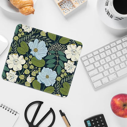 Square Mouse Pad with Stitched Edge, Premium Mousepad Washable Cloth. Computer Mouse Pad with Non-Slip Rubber Base, Mouse Pads for Computers Laptop Mouse 9.25x7.75x0.12 inch-Flower4