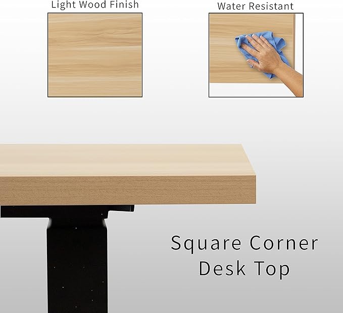 VIVO Electric 78 x 55 inch Square Corner Memory L Shaped Stand Up Desk, Light Wood Table Top, White Frame, Corner Height Adjustable Workstation, 3E-S Series, DESK-KIT-3E5SWC